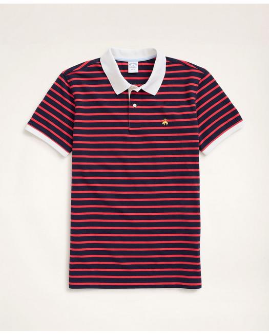 Brooks Brothers Golden Fleece Slim Fit Multi-stripe Polo Shirt | Navy/red | Size Xl In Navy,red