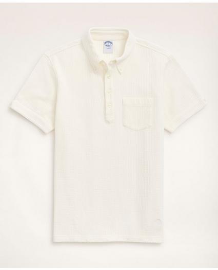 Stretch Cotton Seersucker Polo Shirt