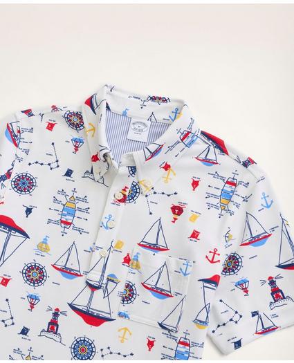 Supima Cotton Nautical Print Polo Shirt