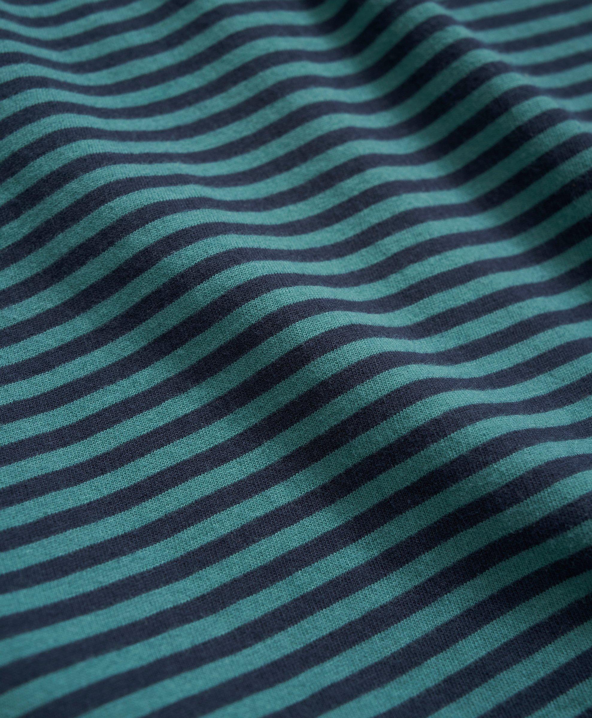 Vintage Washed Cotton Feeder Stripe Polo Shirt
