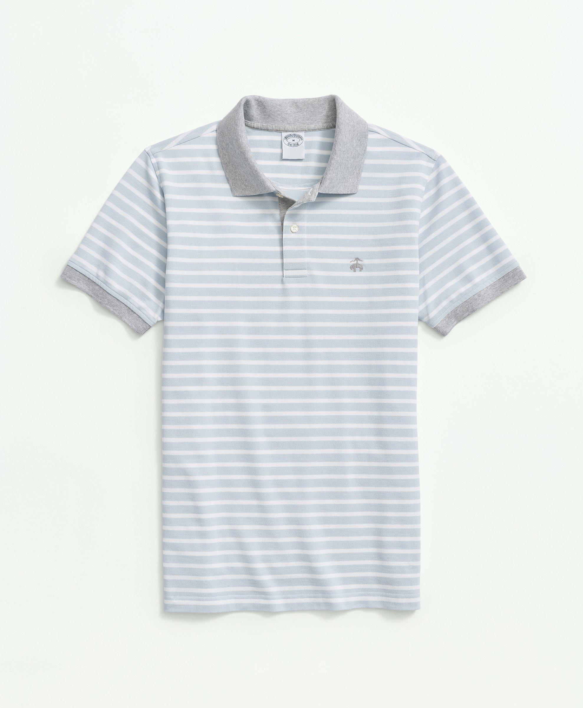 Brooks Brothers Golden Fleece Slim Fit Multi-stripe Polo Shirt | Blue | Size Xl