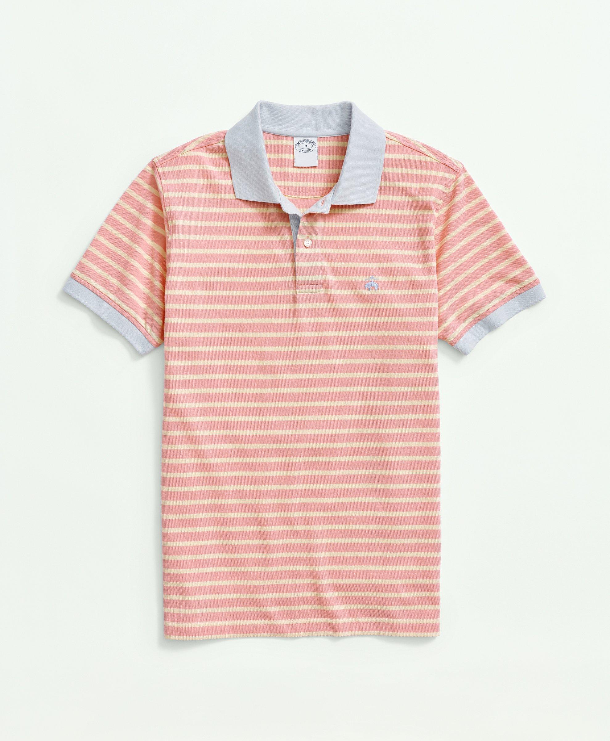 Brooks Brothers Golden Fleece Slim Fit Multi-stripe Polo Shirt | Orange | Size 2xl