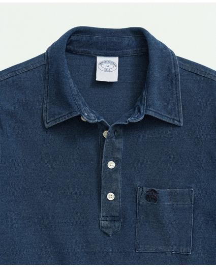 Vintage Pique Indigo Short-Sleeve Polo Shirt