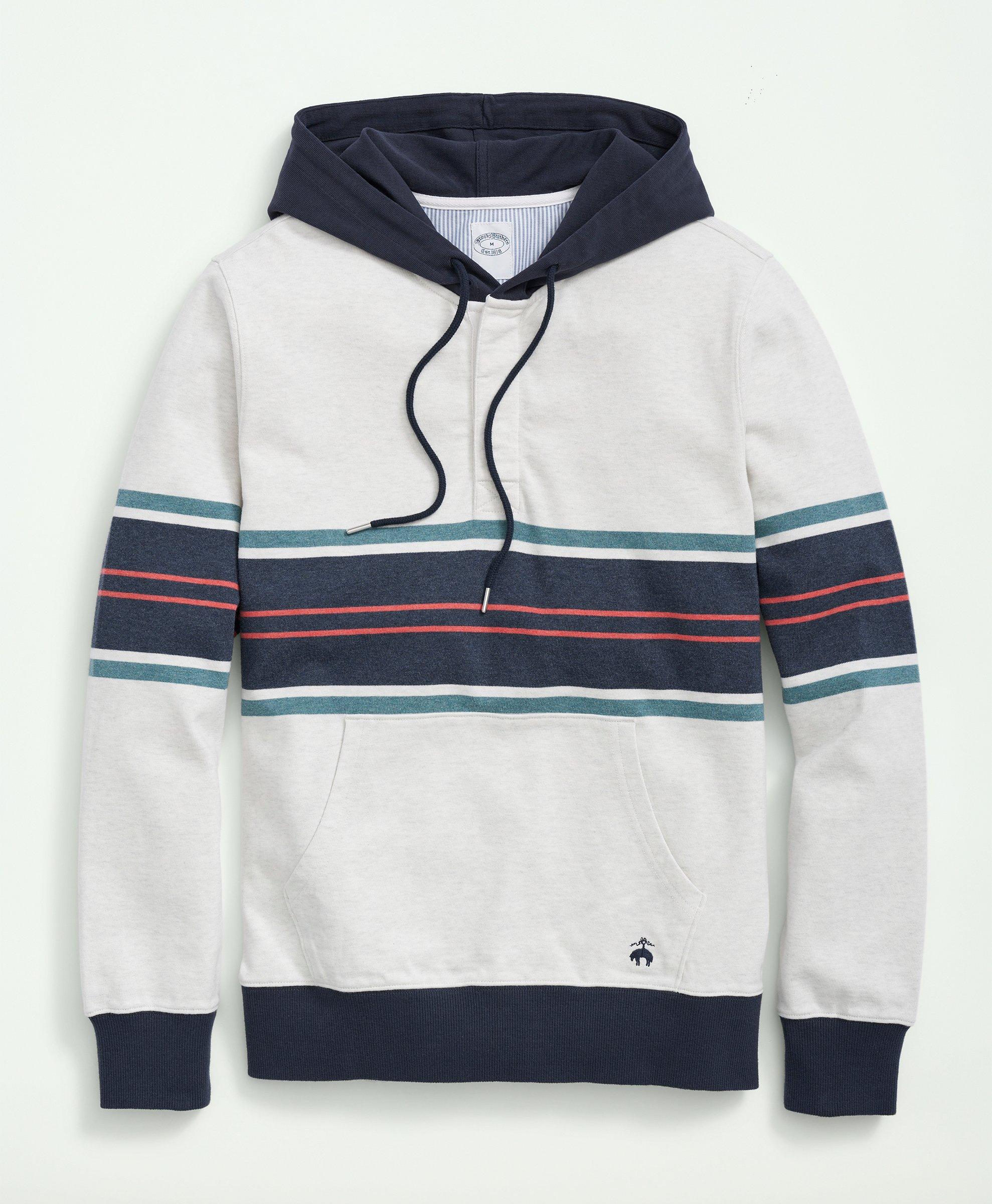 Trendy cotton white online hooded sweatshirt