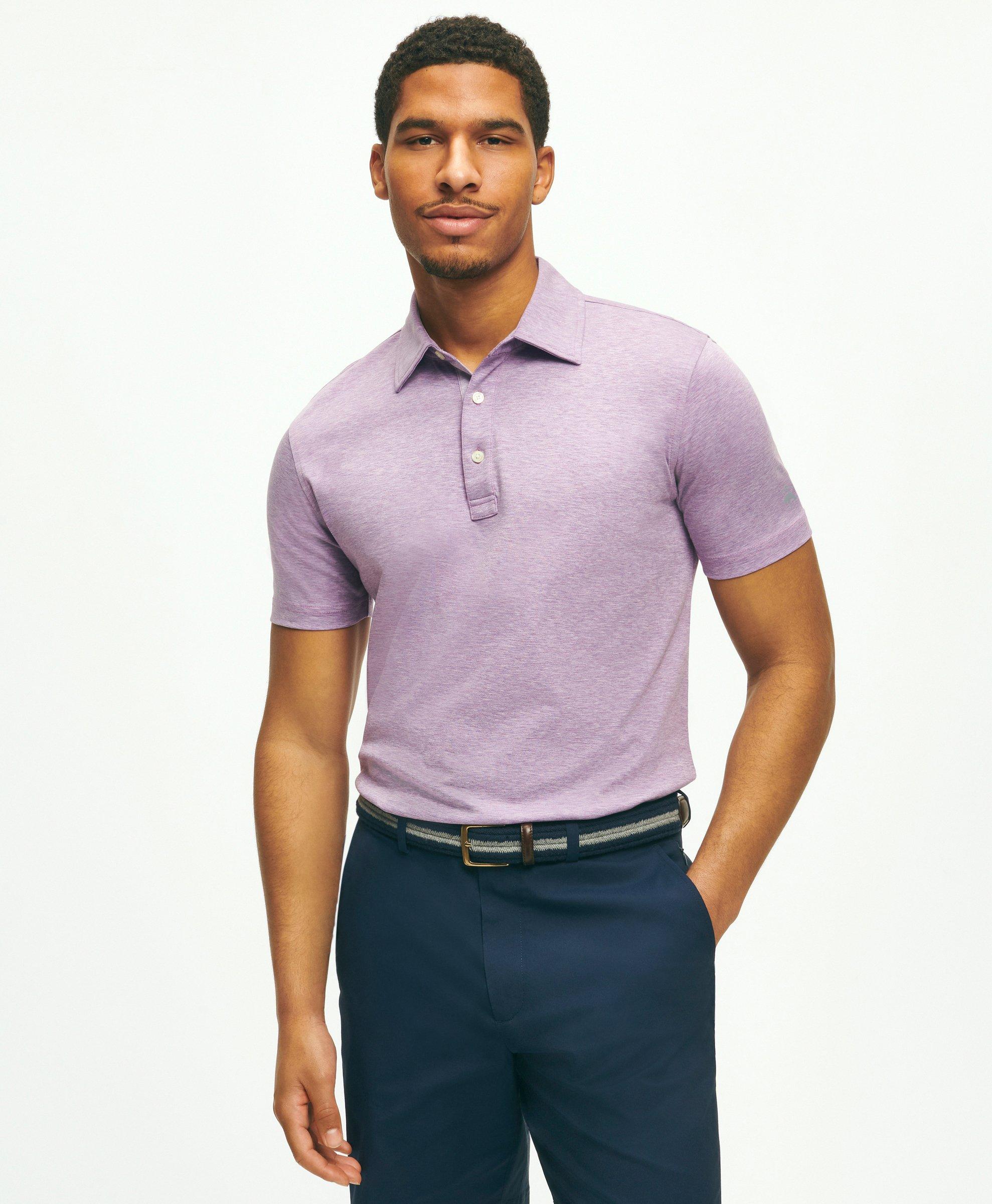 Shop Brooks Brothers Performance Series Supima Cotton Jersey Polo Shirt | Purple Heather | Size Xl