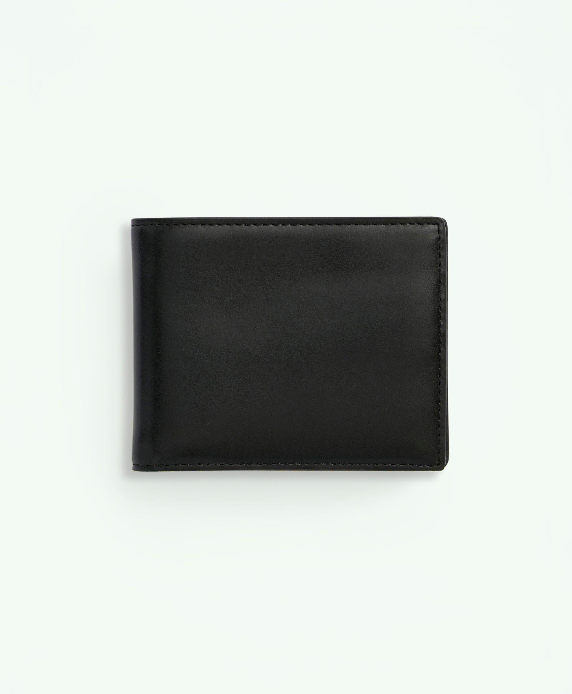Brooks Brothers Leather Billfold In Black