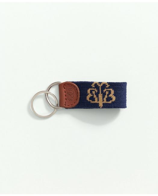 Brooks Brothers Smathers & Branson Cotton Needlepoint Key Fob In Multicolor