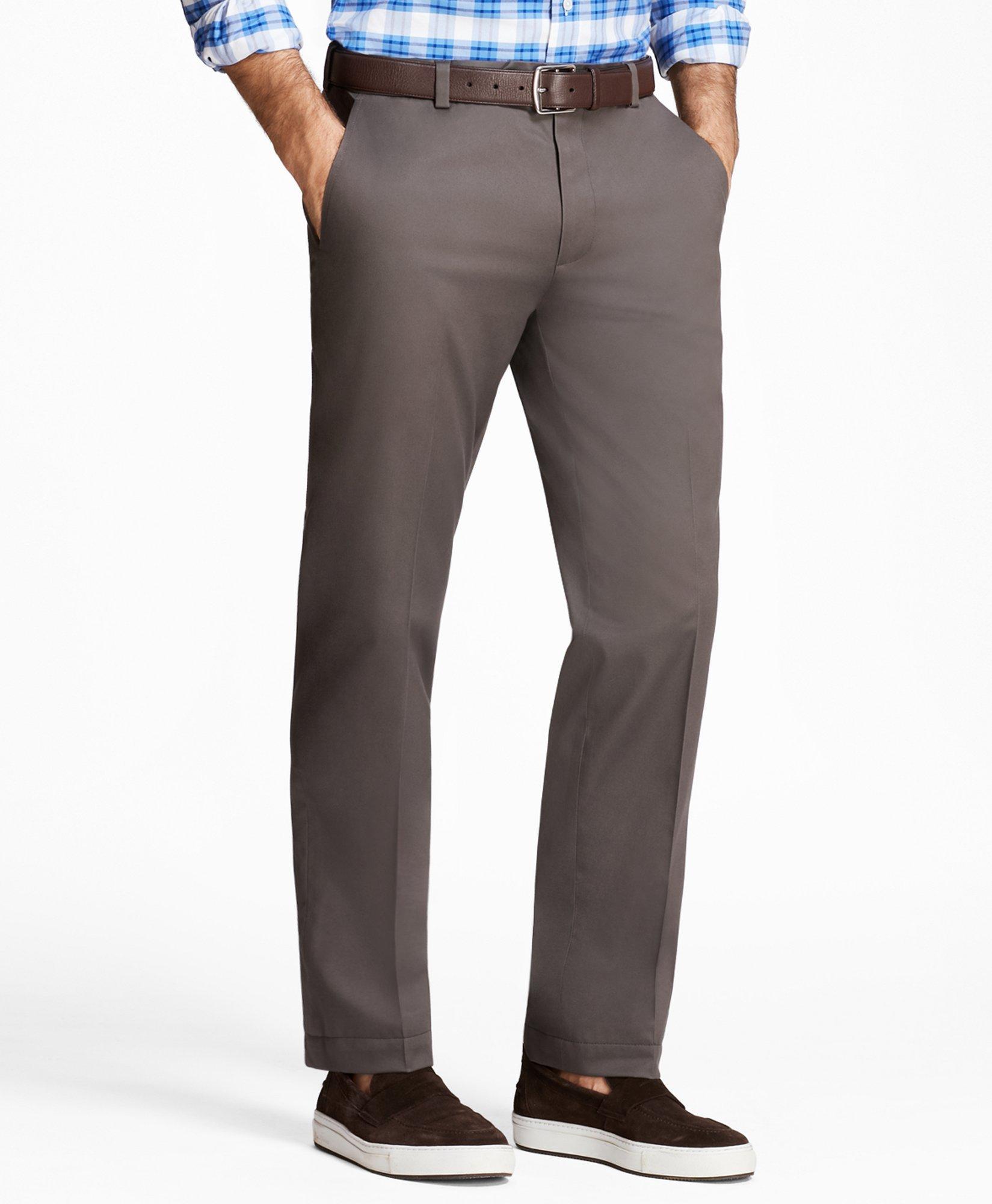 Brooks Brothers Milano Slim-fit Stretch Advantage Chino Pants | Grey | Size 29 32