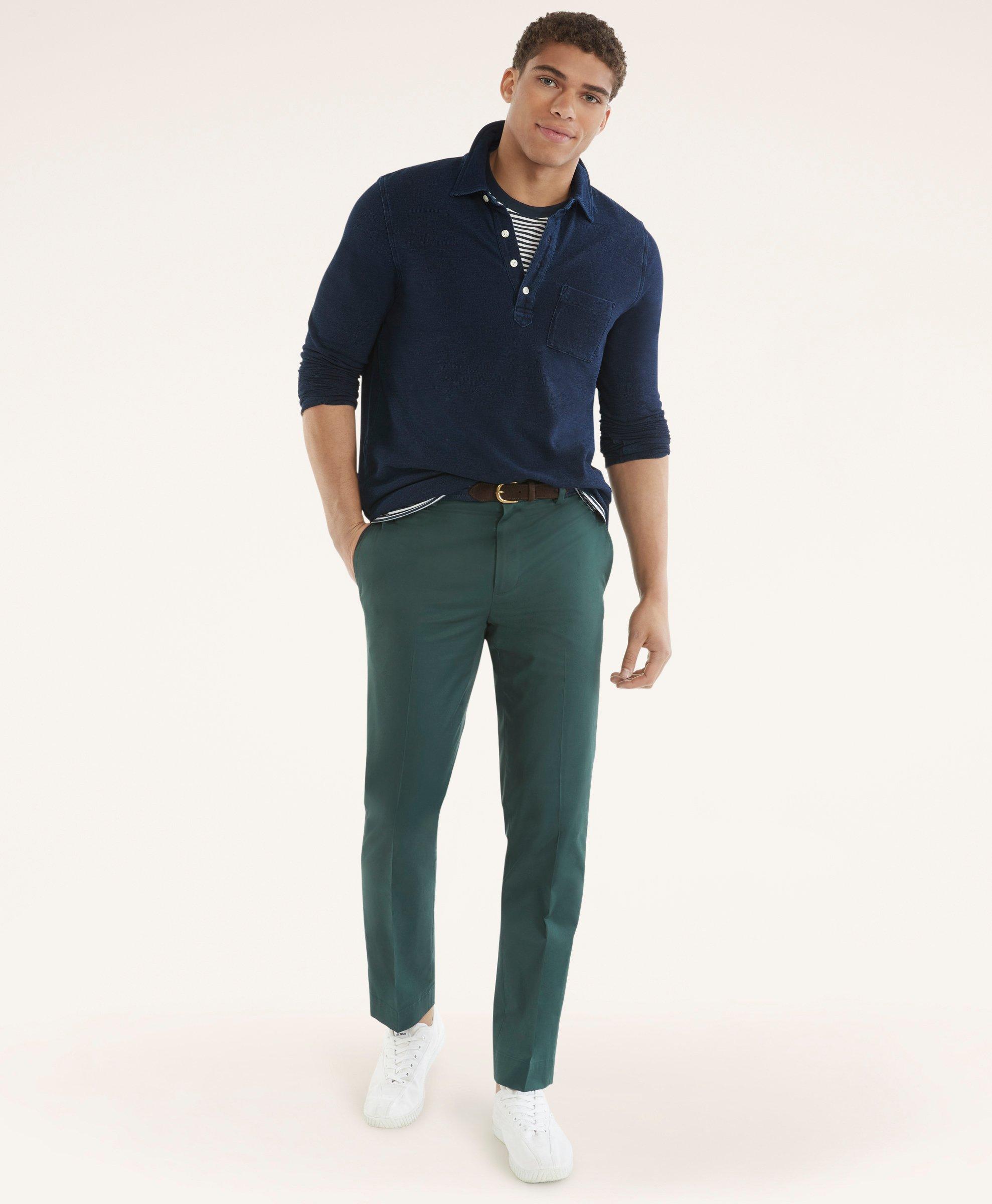 Brooks Brothers Clark Straight-fit Stretch Advantage Chino Pants | Green | Size 36 30