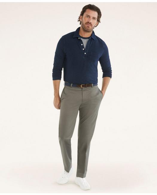 Brooks Brothers Clark Straight-fit Stretch Advantage Chino Pants | Grey | Size 33 30