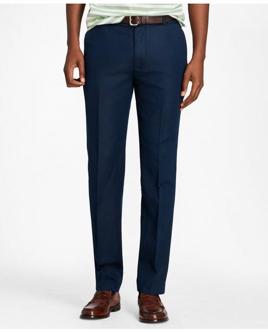 Brooks Brothers Milano Fit Linen And Cotton Chino Pants | Navy | Size 30 32