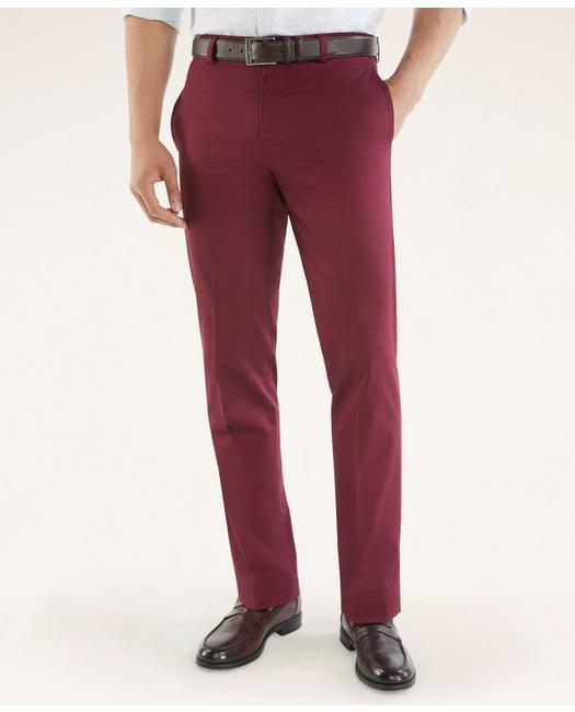 Brooks Brothers Clark Straight-fit Stretch Advantage Chino Pants | Dark Red | Size 30 32