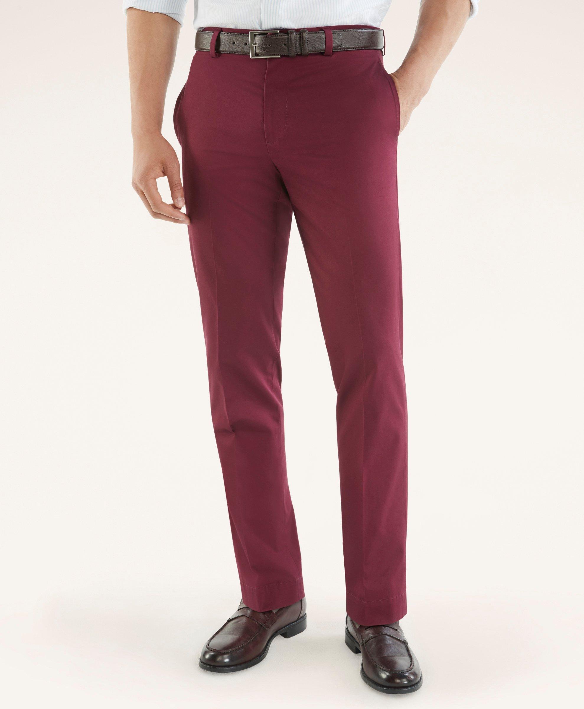Brooks Brothers Clark Straight-fit Stretch Advantage Chino Pants | Dark Red | Size 36 30