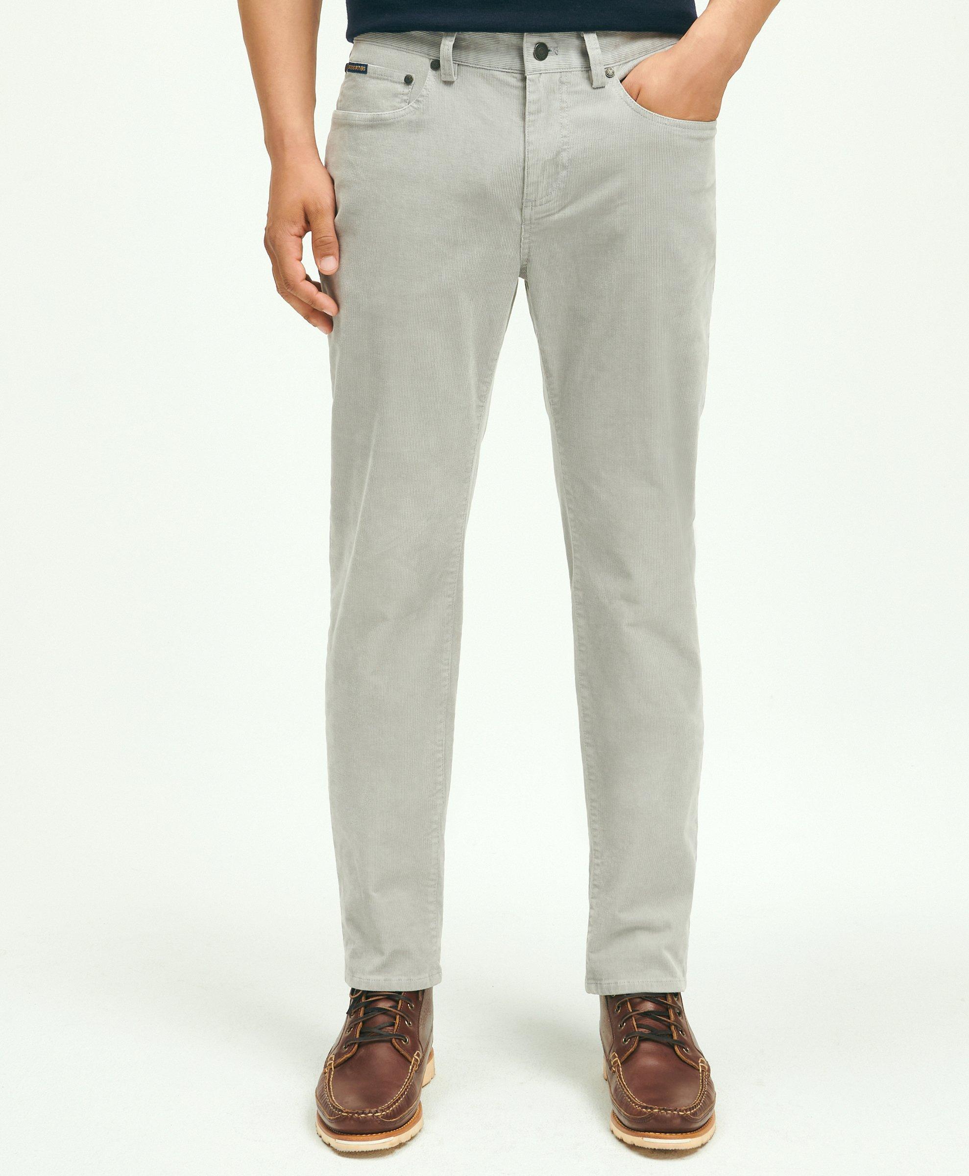 Brooks Brothers Five-pocket Stretch Corduroy Pants | Grey | Size 42 30