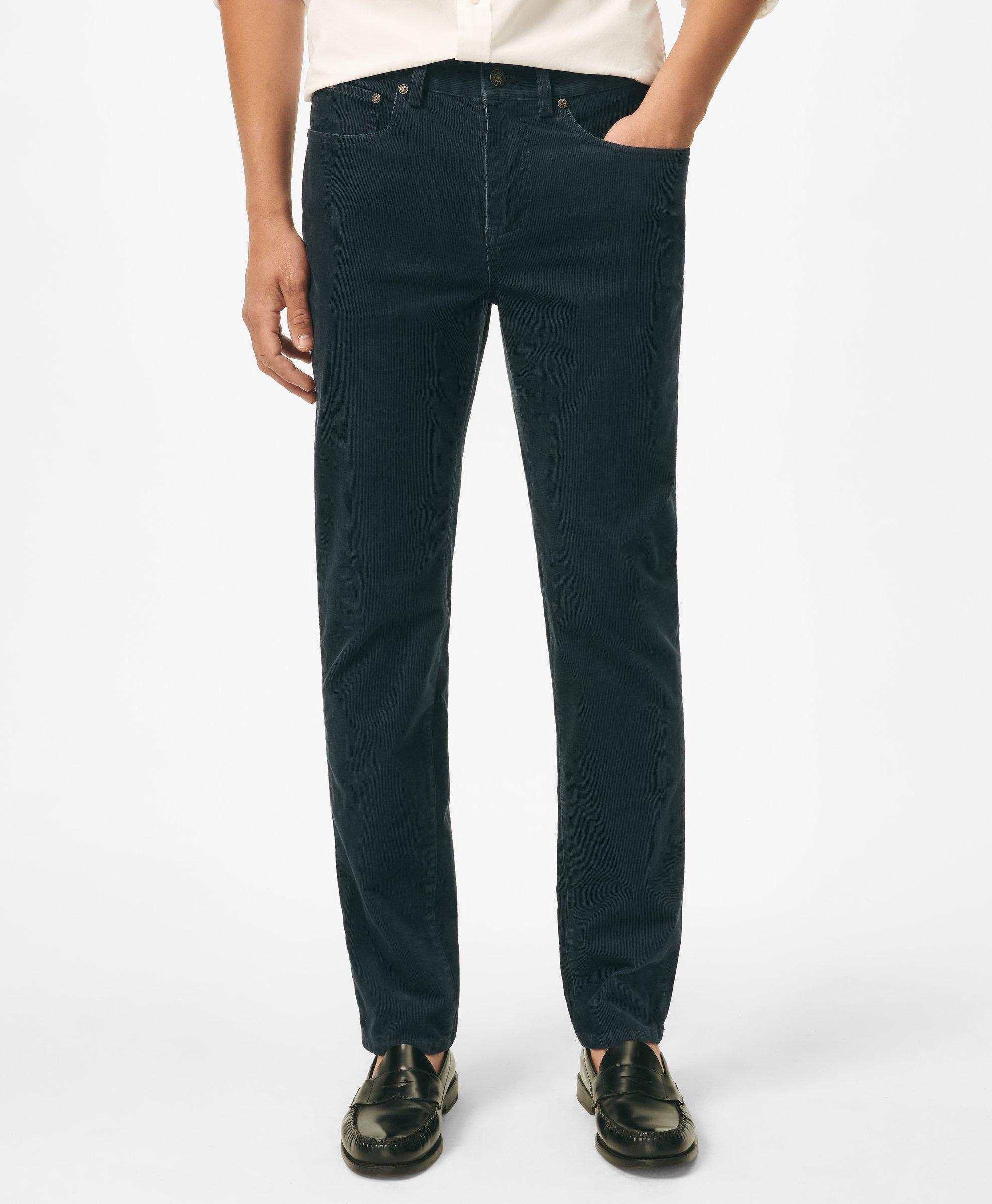 Brooks Brothers Slim Fit Five-pocket Stretch Corduroy Pants In Navy