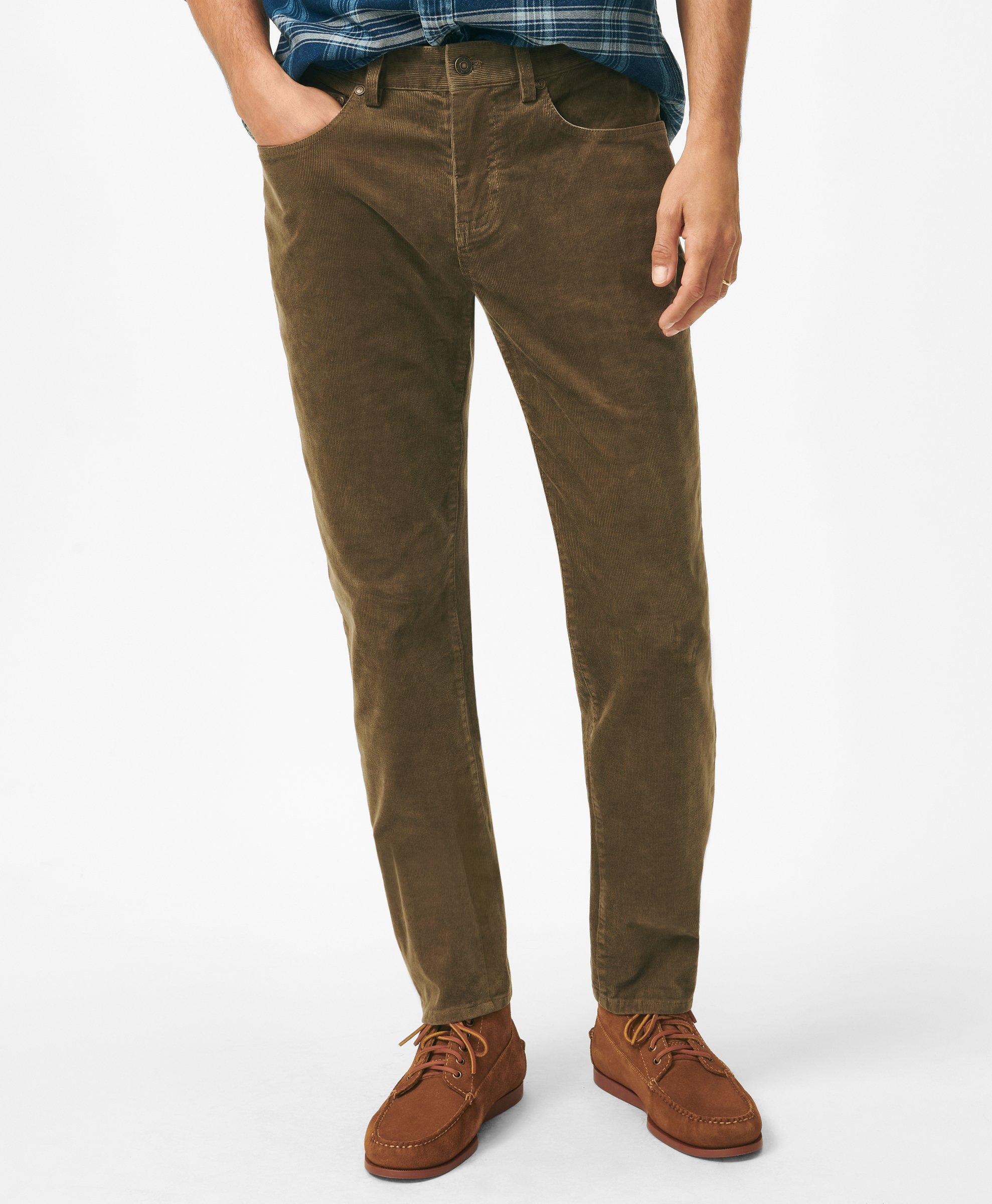 Slim Fit Stretch Cotton Corduroy Carpenter Pants