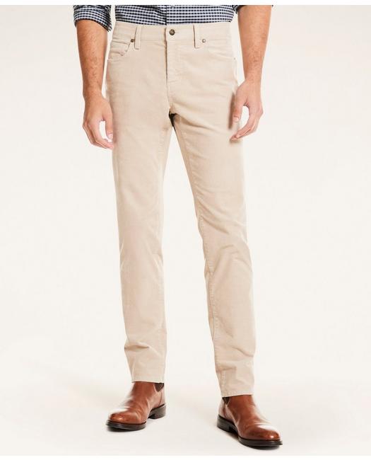 Brooks Brothers Slim Fit Five-pocket Stretch Corduroy Pants | Taupe | Size 28 32