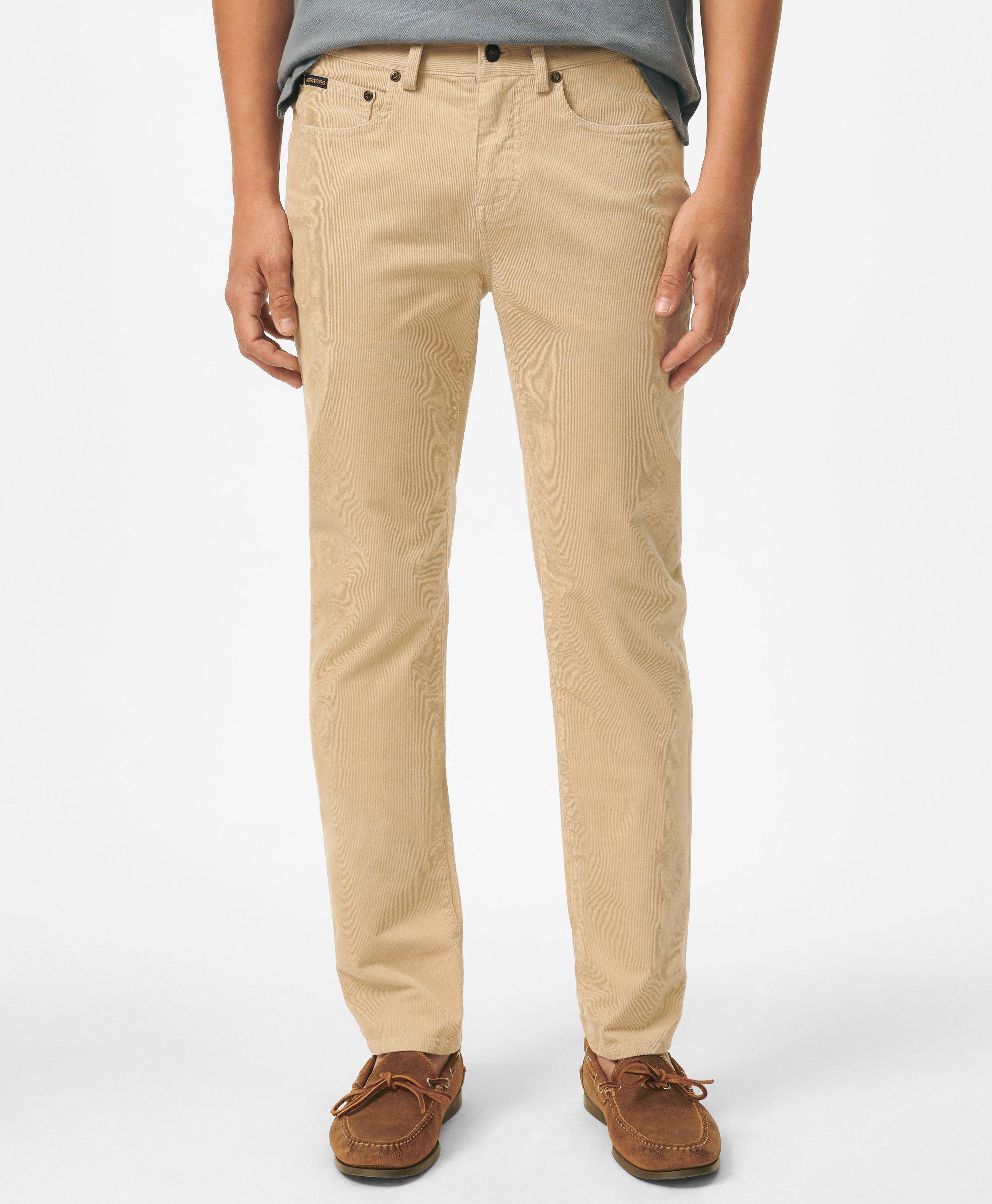 Brooks Brothers Slim Fit Five-pocket Stretch Corduroy Pants | Taupe | Size 33 32