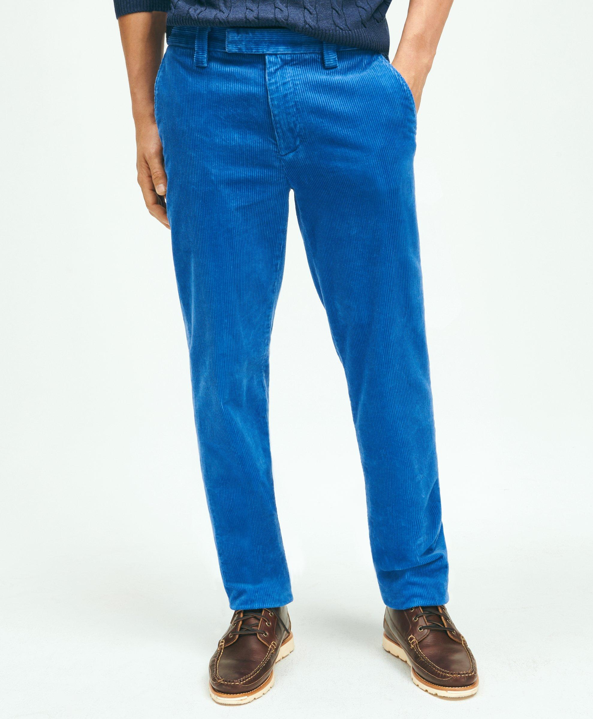 Brooks Brothers Milano Slim-fit Wide-wale Corduroy Pants | Blue | Size 40 30