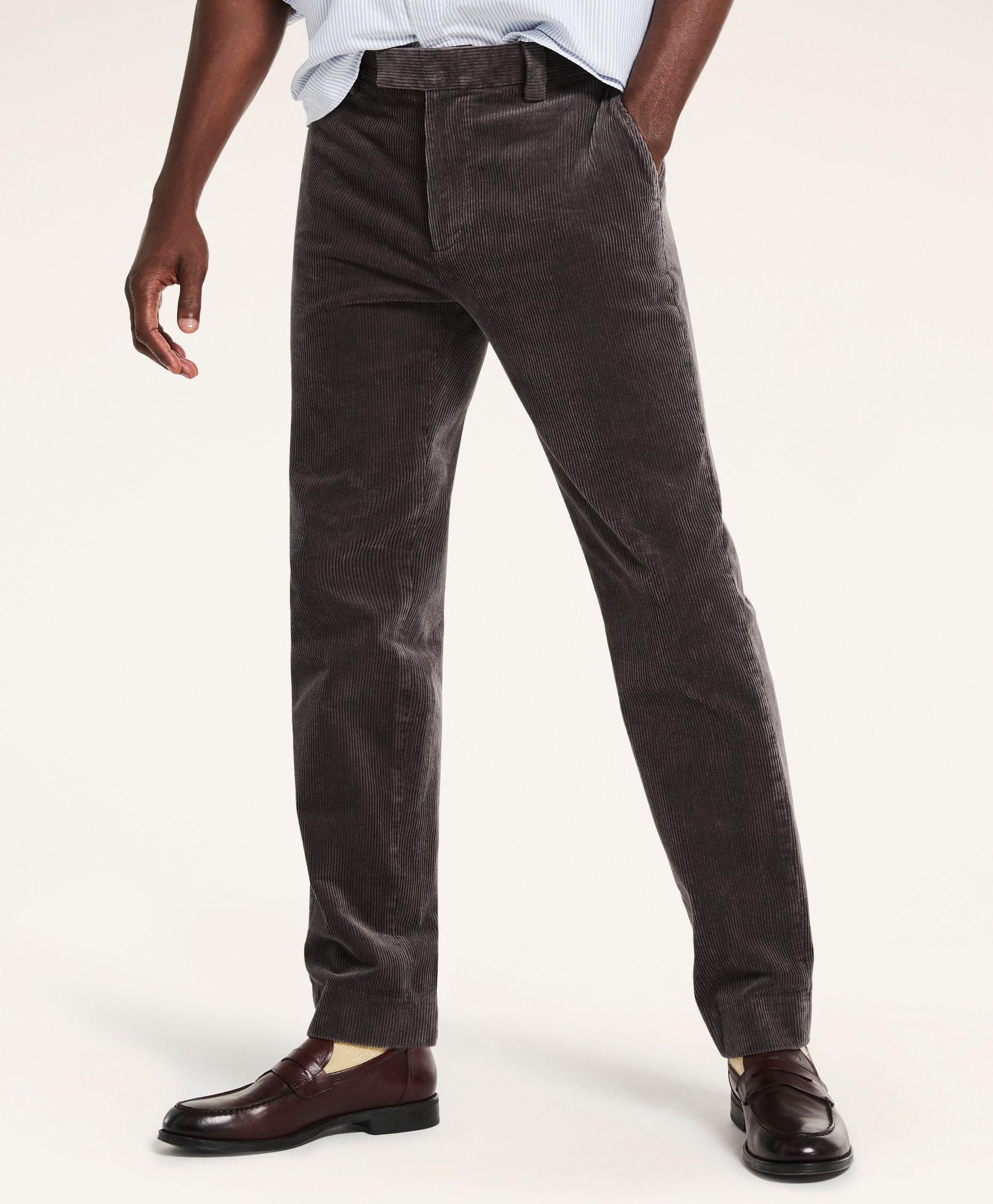 Brooks Brothers Milano Slim-fit Wide-wale Corduroy Pants | Charcoal | Size 32 32