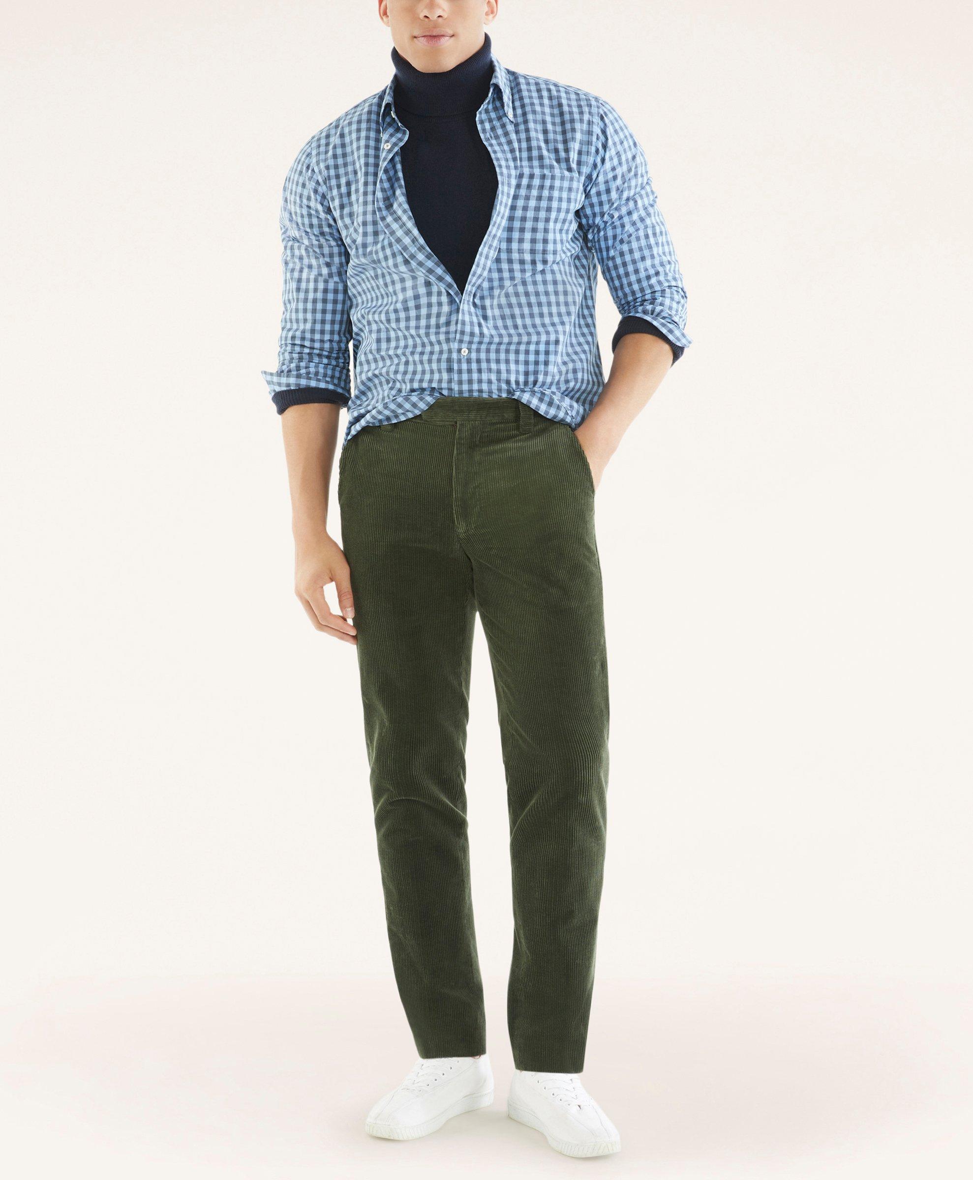 Brooks Brothers Milano Slim-fit Wide-wale Corduroy Pants | Dark Green | Size 30 32