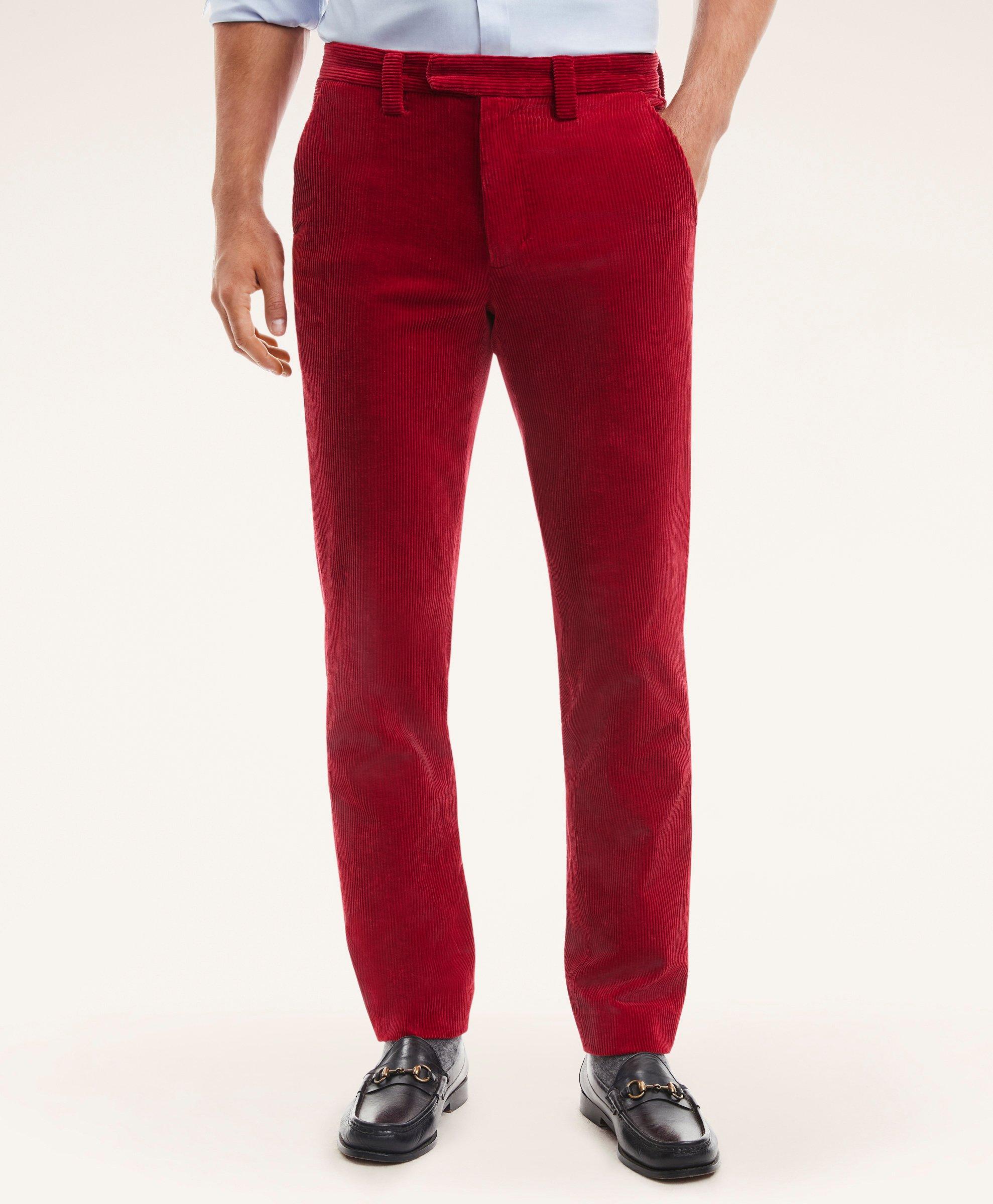 Brooks Brothers Milano Slim-fit Wide-wale Corduroy Pants | Red | Size 28 32