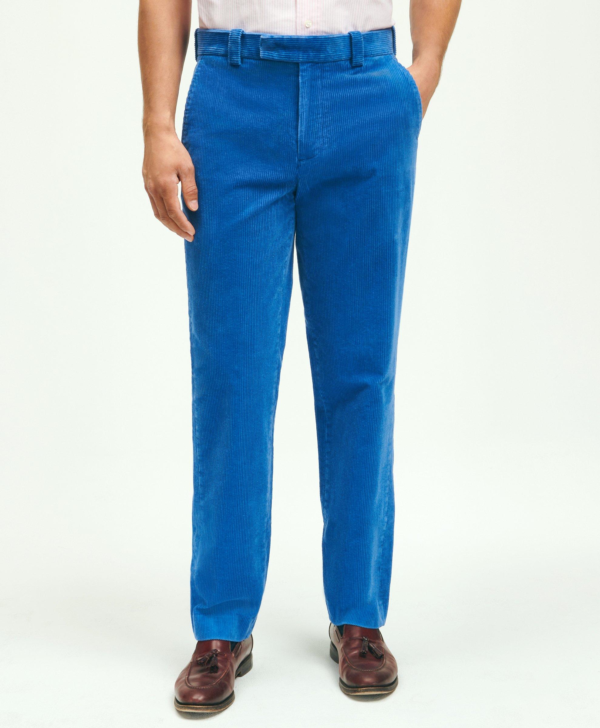 Brooks Brothers Clark Straight-fit Wide-wale Corduroy Pants | Blue | Size 38 30