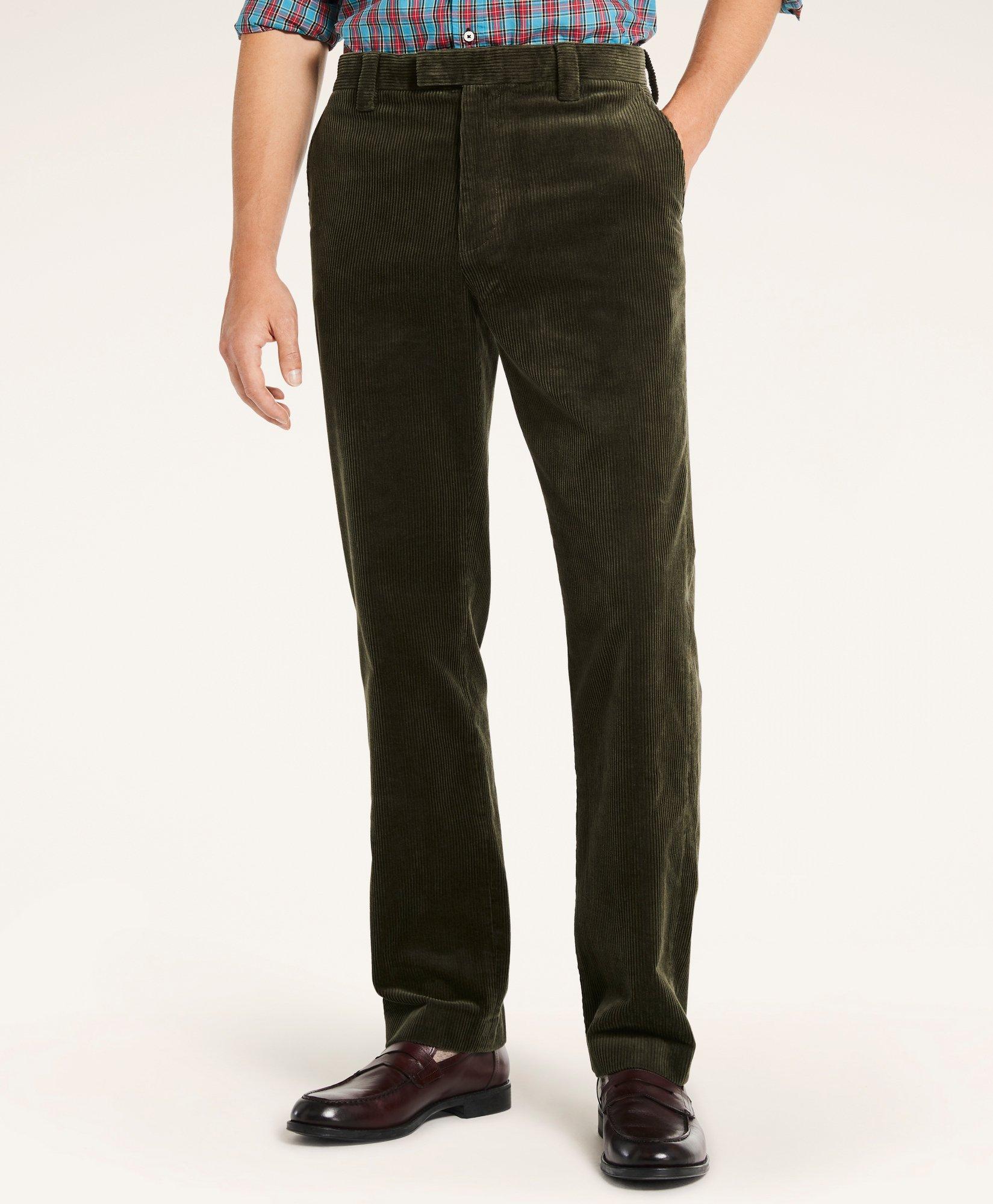 Brooks Brothers Clark Straight-fit Wide-wale Corduroy Pants | Dark Green | Size 30 30