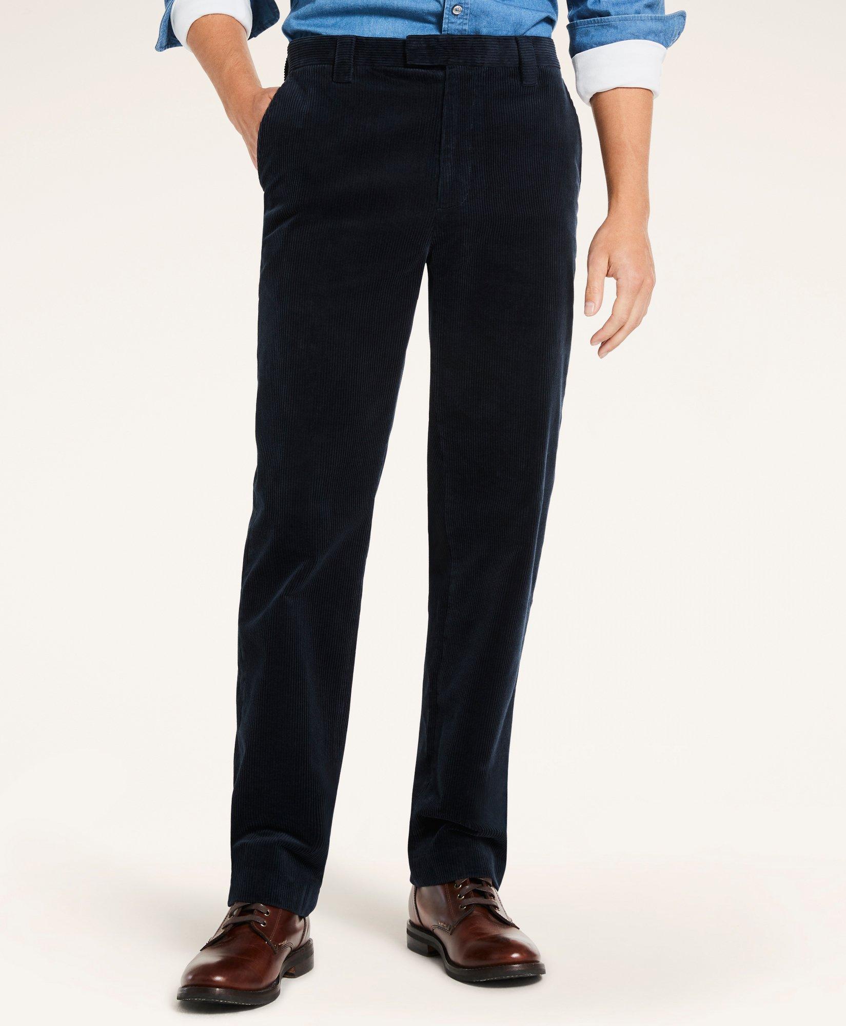 Brooks Brothers Clark Straight-fit Wide-wale Corduroy Pants | Dark Navy | Size 34 32