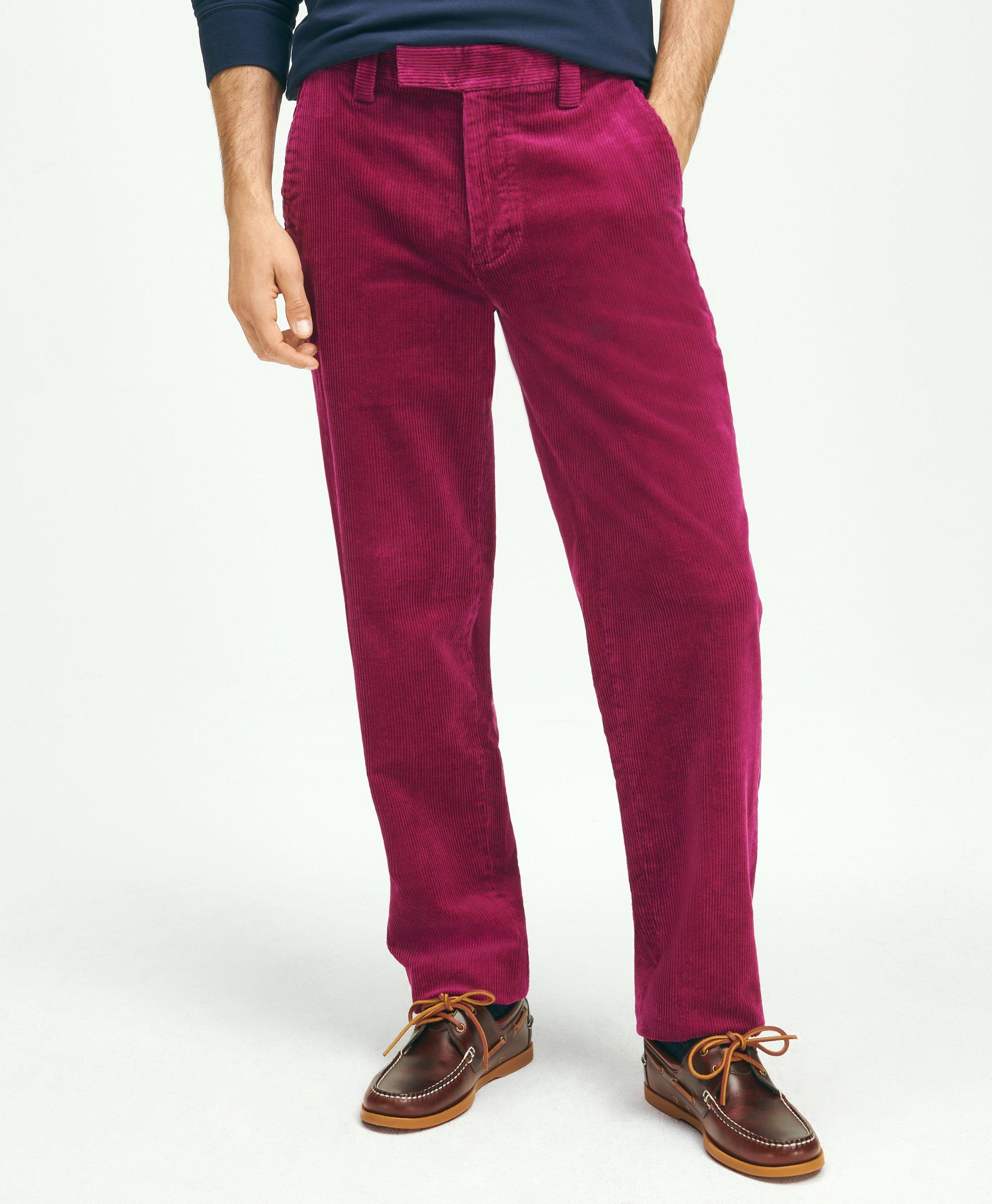 Brooks Brothers Clark Straight-fit Wide-wale Corduroy Pants | Dark Purple | Size 34 32