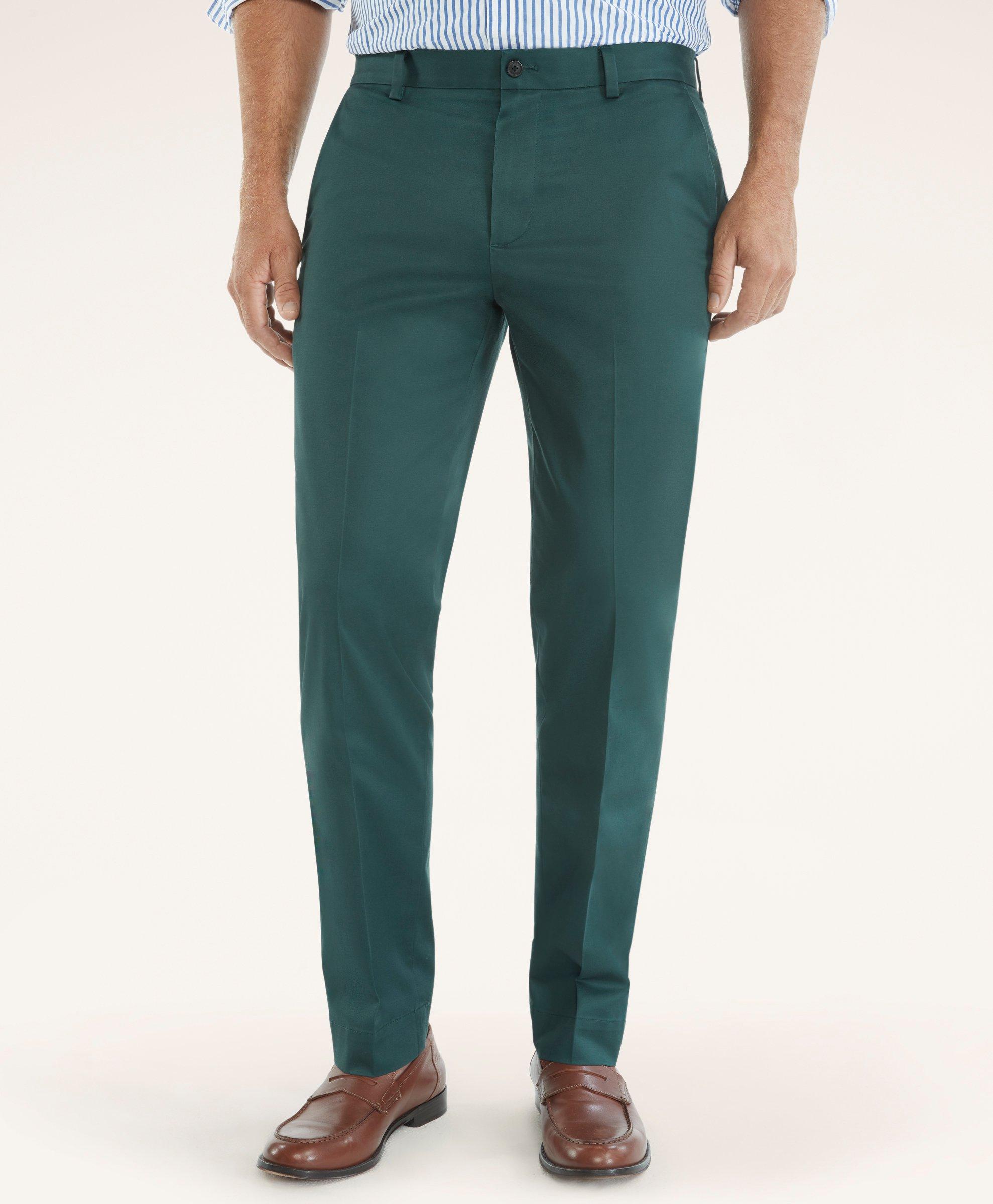 Brooks Brothers Milano Slim-fit Stretch Advantage Chino Pants | Green | Size 34 30