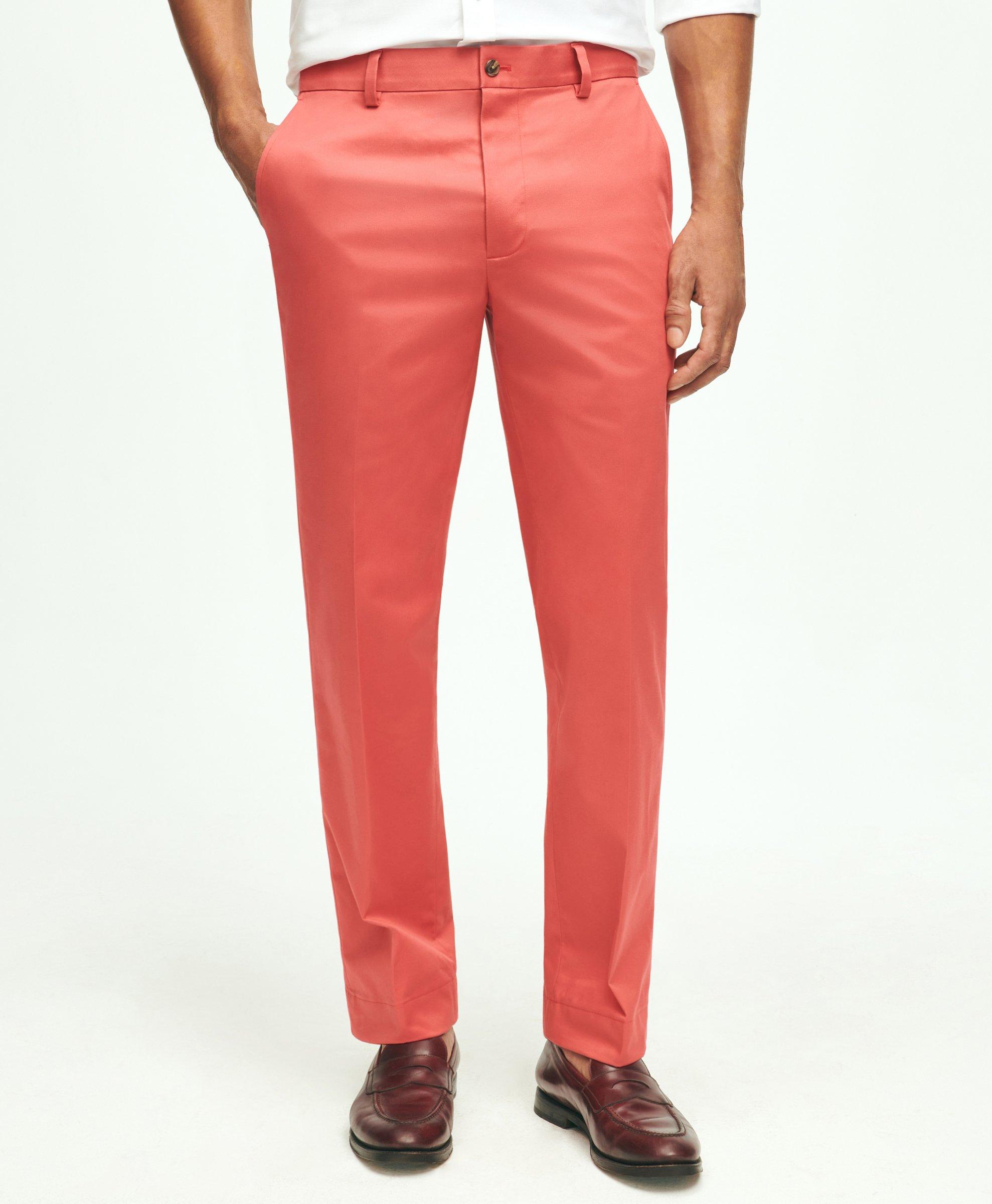 Brooks Brothers Milano Slim-fit Stretch Advantage Chino Pants | Red | Size 38 30