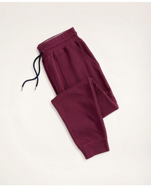 Brooks Brothers Ribbed French Terry Cargo Joggers | Dark Red | Size Medium