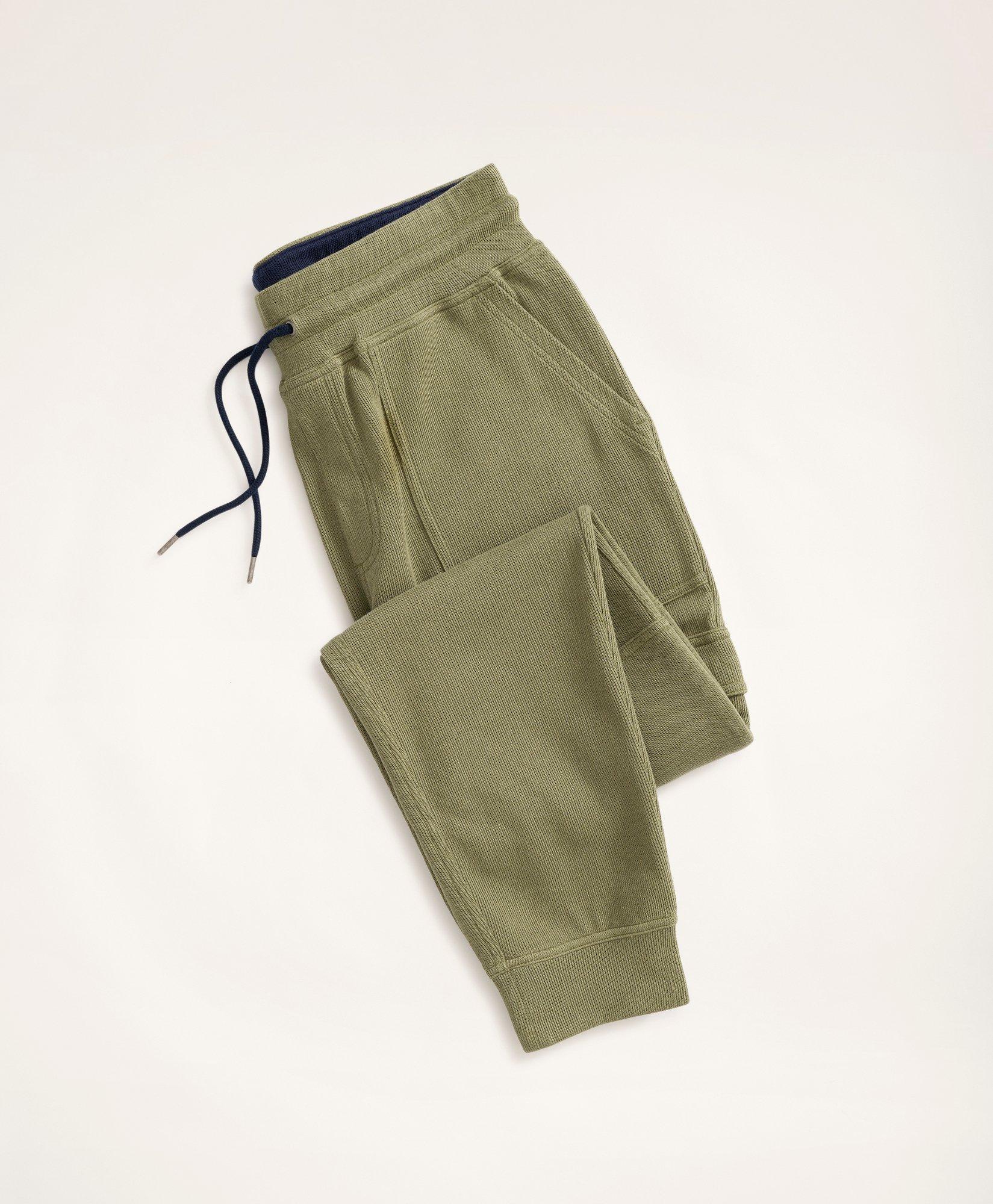 Brooks Brothers Ribbed French Terry Cargo Joggers | Olive | Size 2xl