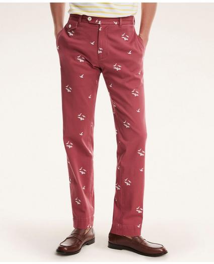 Milano Slim-Fit Stretch Cotton Seagull Embroidered Chinos