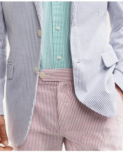 Milano Slim-Fit Cotton Seersucker Stripe Pants