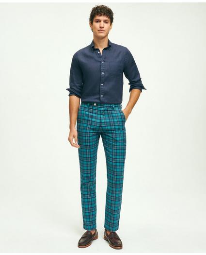 Milano Slim-Fit Cotton Madras Pants