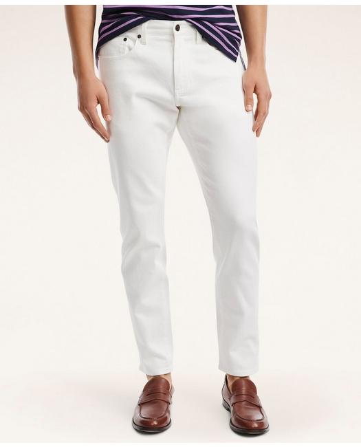 Brooks Brothers Classic Slim Fit Denim Jeans | White | Size 28 32