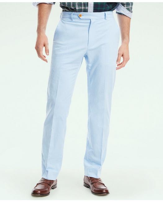 Brooks Brothers Clark Straight-fit Stretch Cotton Linen Chino Pants | Chambray | Size 32 30