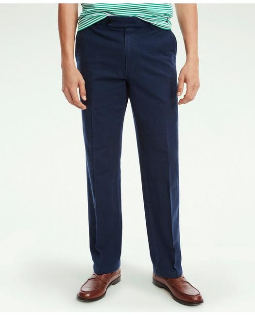 Brooks Brothers Clark Straight-fit Stretch Cotton Linen Chino Pants | Navy | Size 28 32