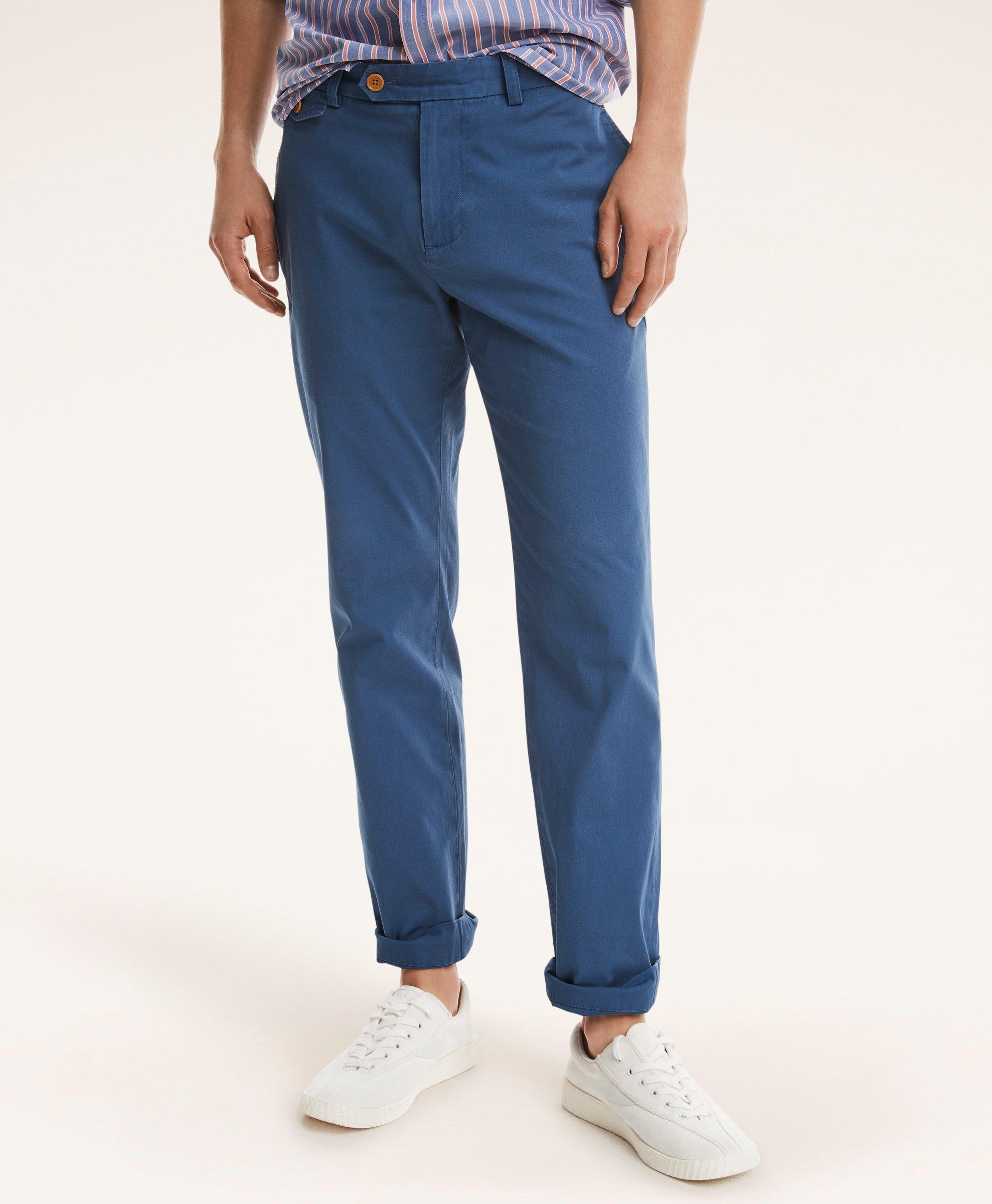 Brooks Brothers Milano Slim-fit Stretch Supima Cotton Poplin Chino Pants | Dark Blue | Size 32 30