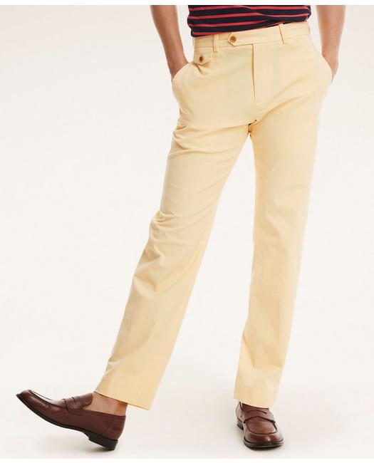 Brooks Brothers Clark Straight-fit Stretch Supima Cotton Poplin Chino Pants | Yellow | Size 32 32