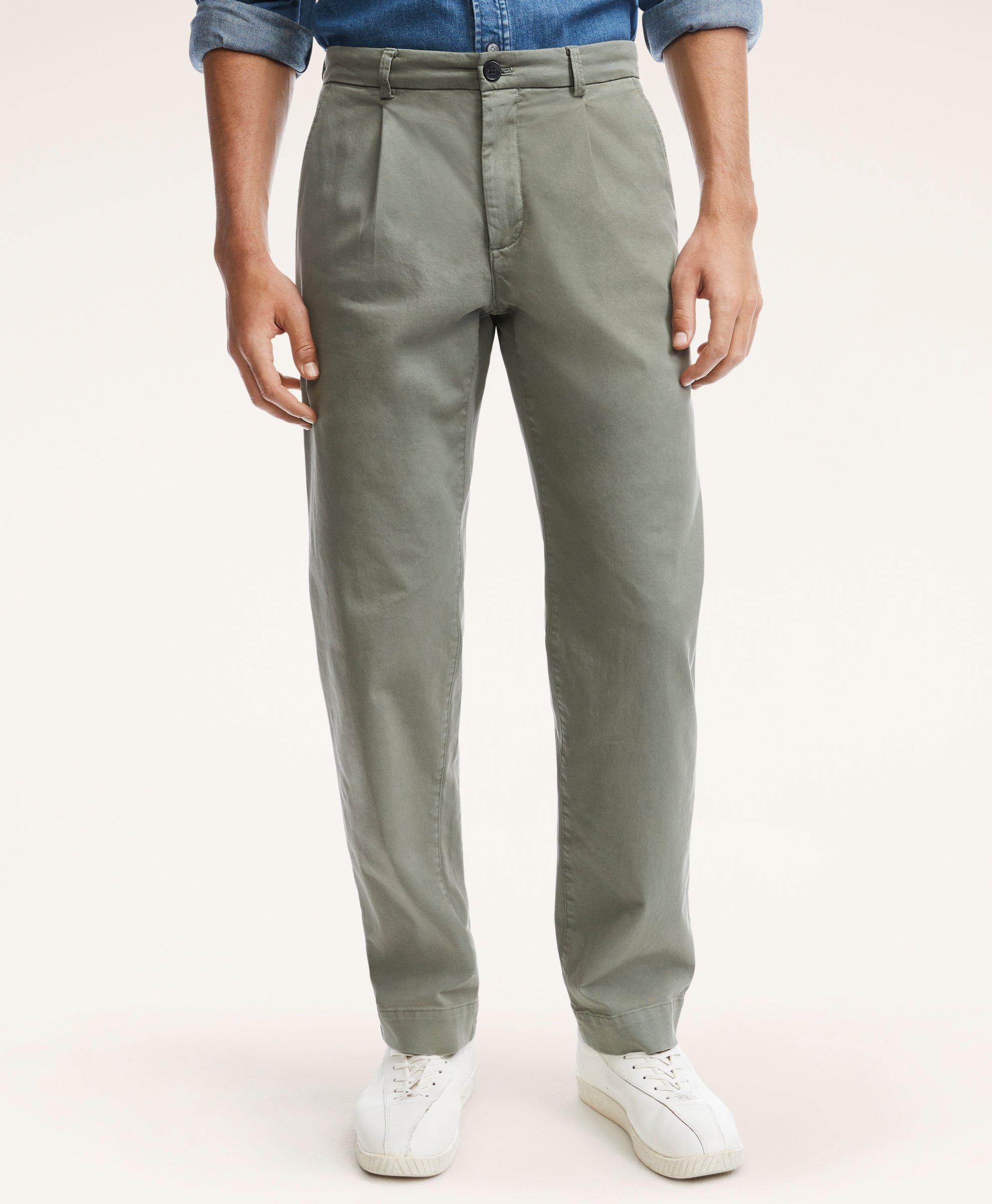 Pleated Straight Leg Pants | Brooks Brothers