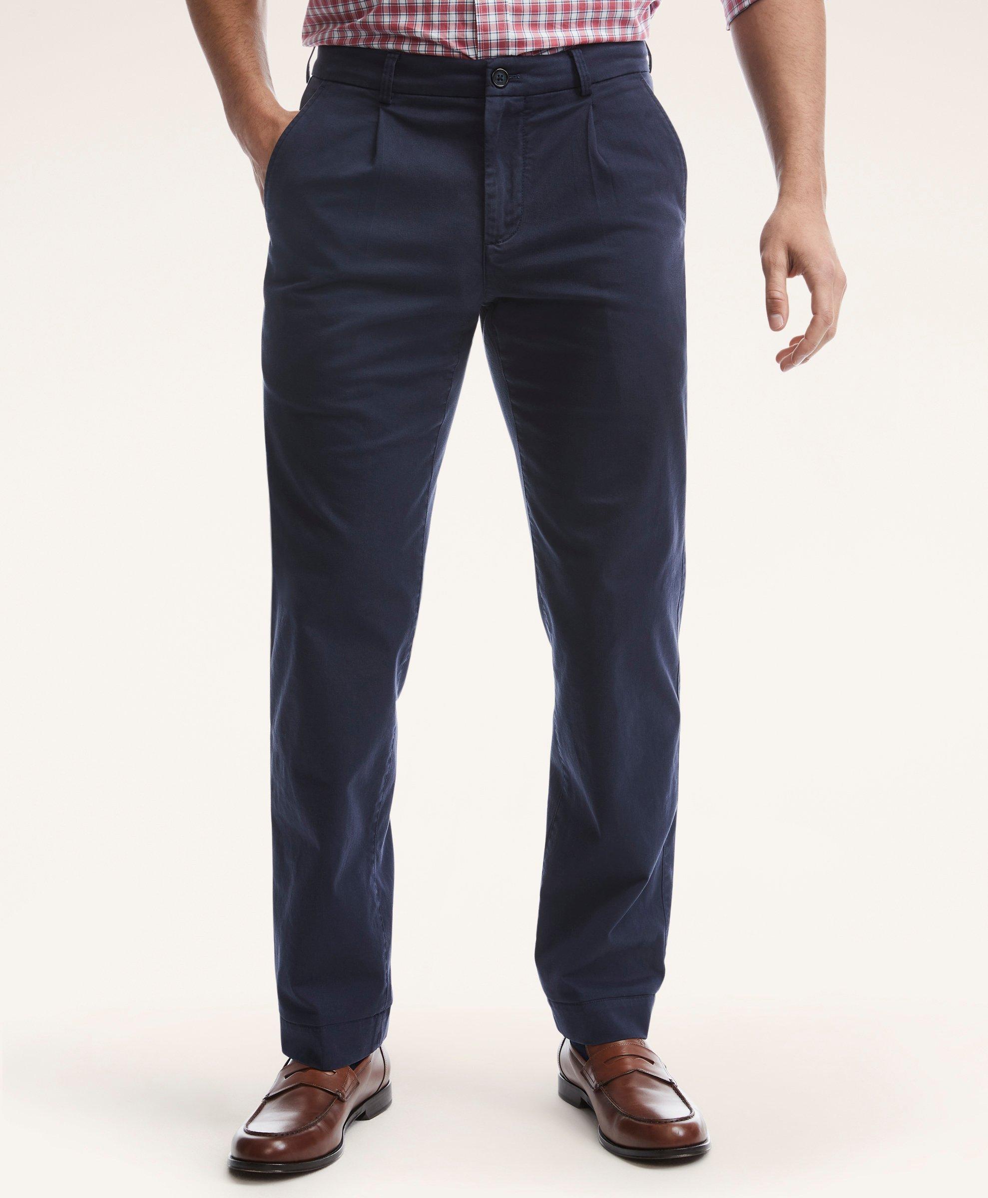 Men's Dark Blue Twill Classic Fit Suit Pants