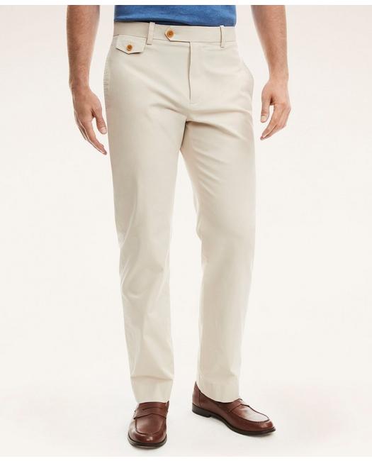 Brooks Brothers Clark Straight-fit Stretch Supima Cotton Poplin Chino Pants | Natural | Size 28 32