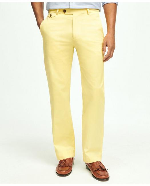 Brooks Brothers Clark Straight-fit Stretch Supima Cotton Poplin Chino Pants | Yellow | Size 34 30