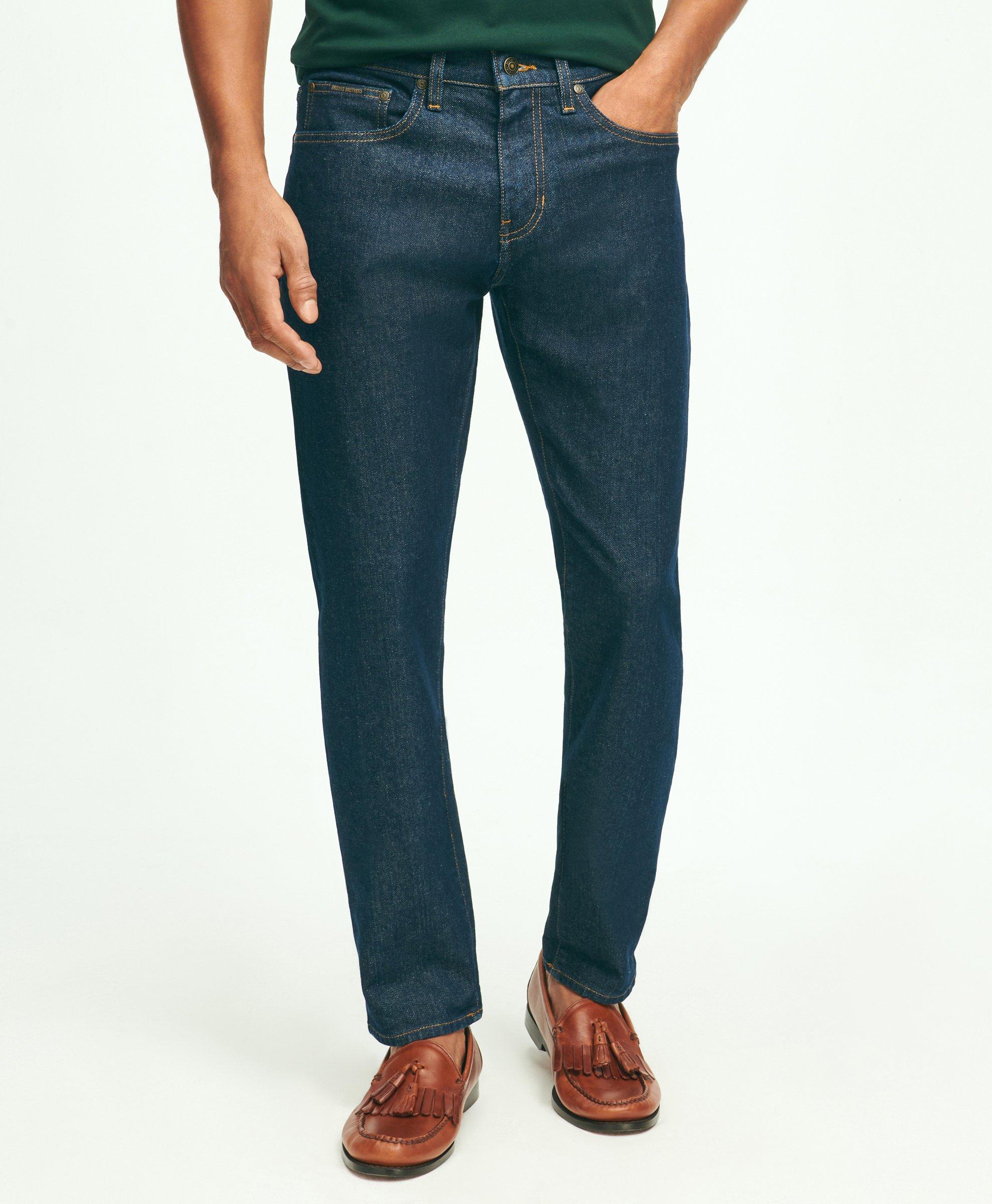 Brooks Brothers Straight Fit Denim Jeans In Dark Blue