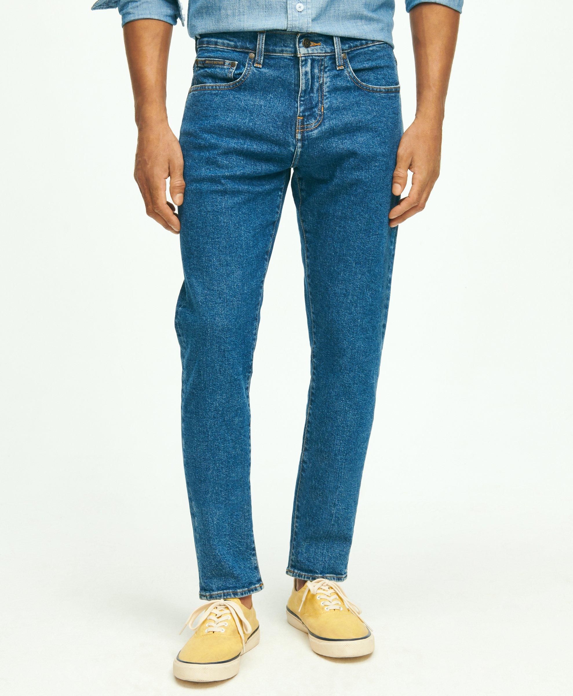 Brooks Brothers Straight Fit Denim Jeans In Medium Blue
