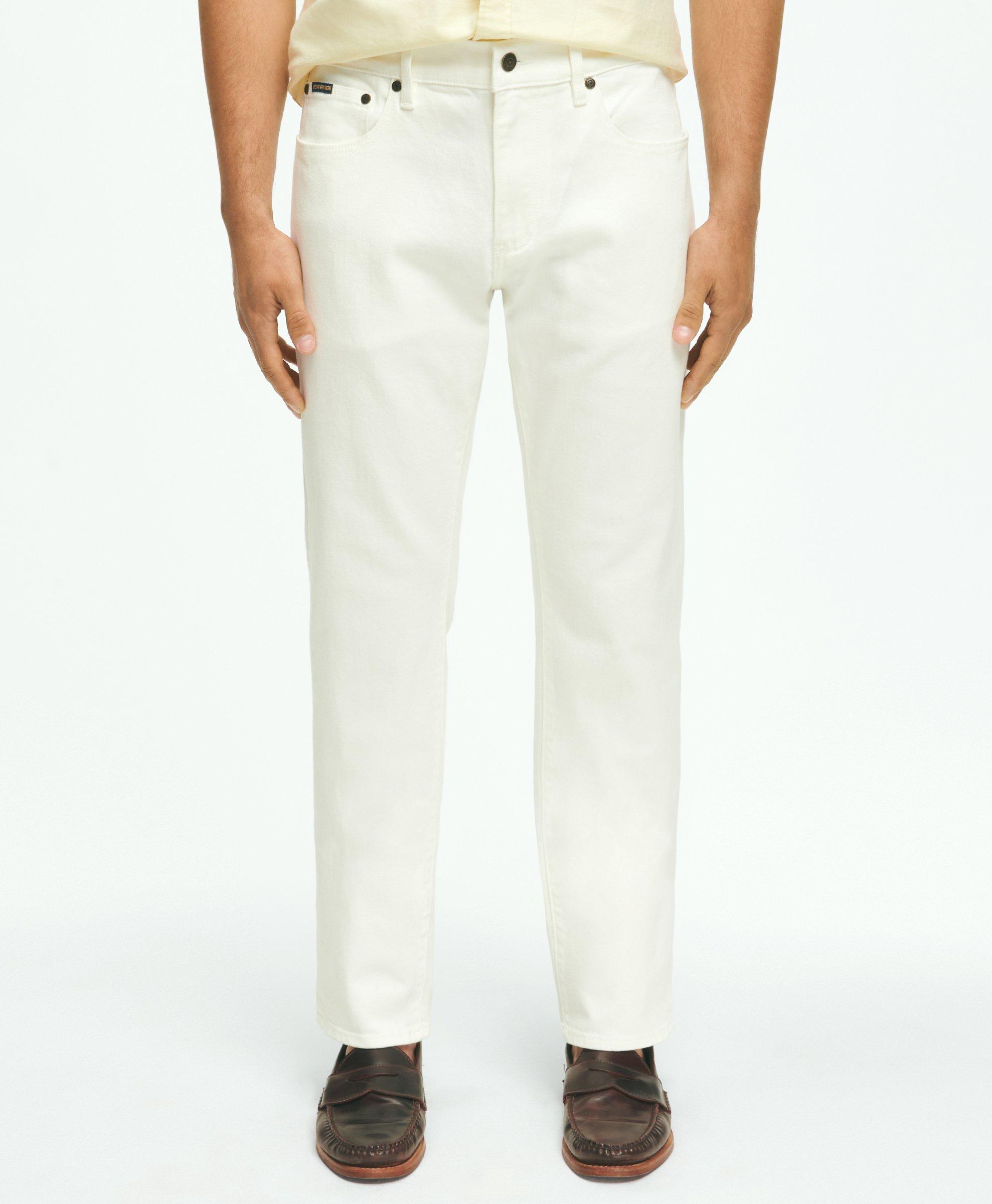 Brooks Brothers Straight Fit Denim Jeans | White | Size 35 30