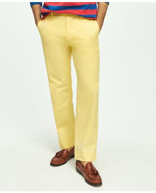 Brooks Brothers Milano Slim-fit Stretch Supima Cotton Washed Chino Pants | Yellow | Size 30 32